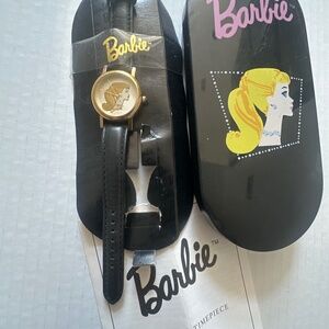 NIB Vtg 1996 Barbie Hyde park Gold Silhouette Women's Watch poodle parade